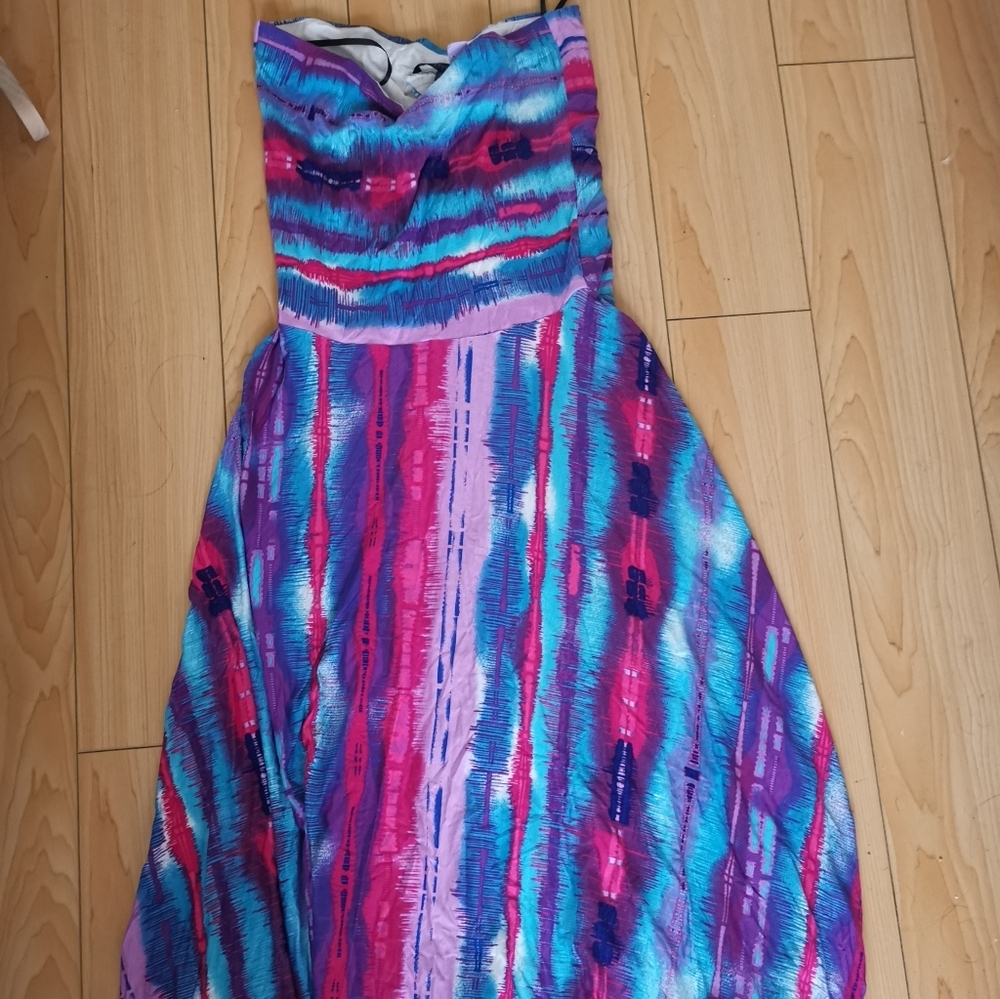 Nordstrom Felicity and Coco beach vacation strapless stretchy maxi dress small s - Picture 2 of 2